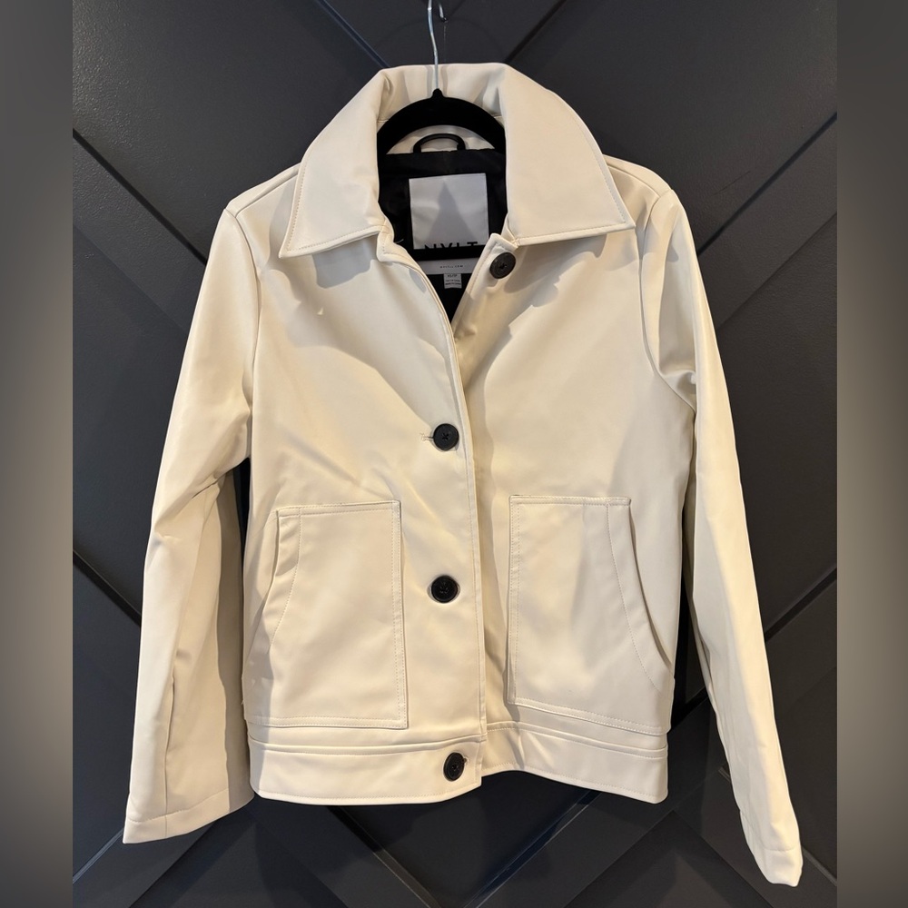 NWT NVLT  Anthropologie Vegan Leather Ivory Jacket